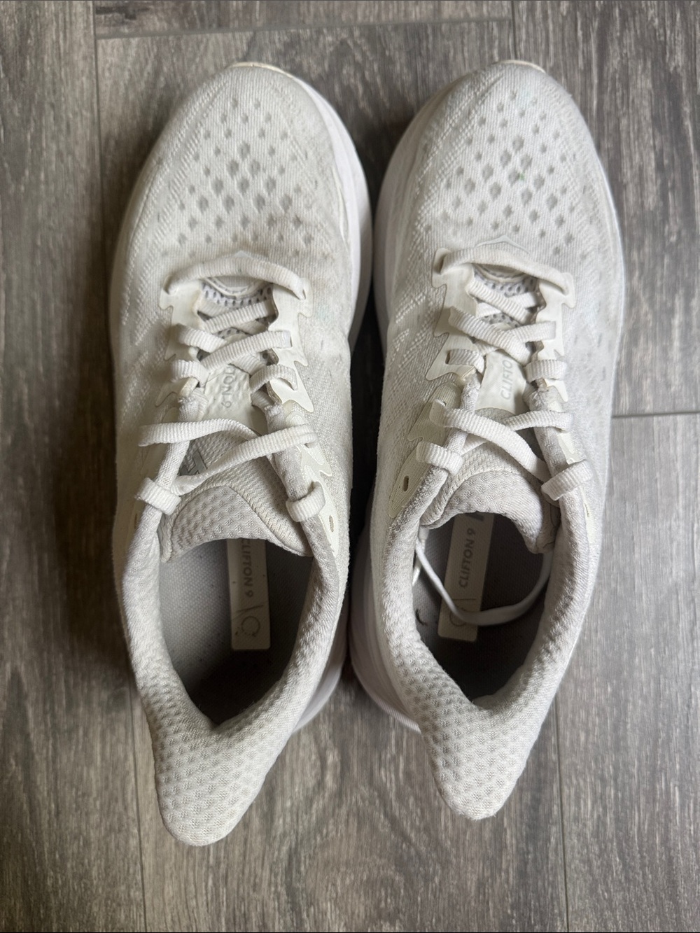 Hoka Clifton 9 Women's White Athletic Running Shoes - All-White Design - Picture 8 of 10